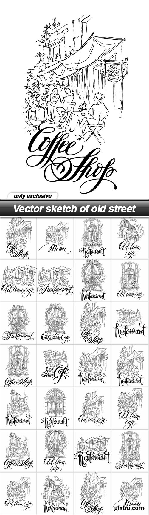 Vector sketch of old street - 26 EPS