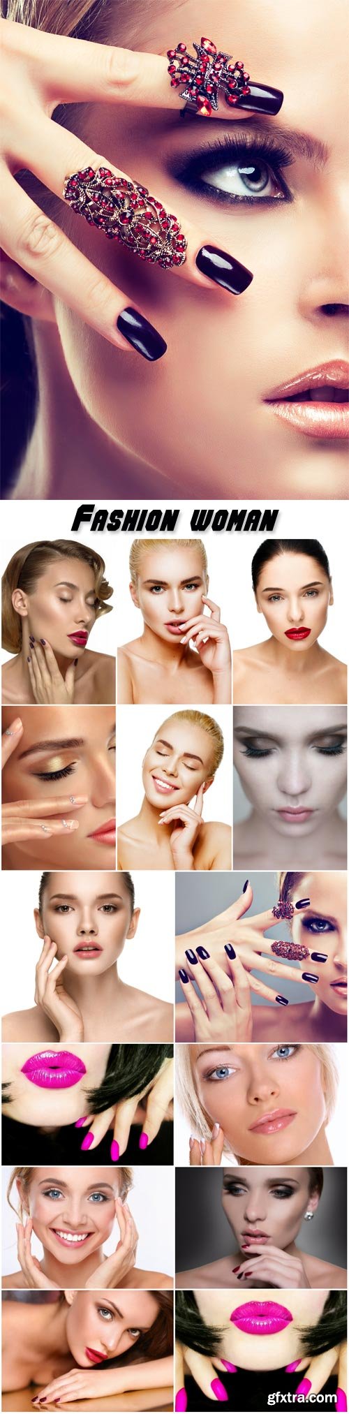 Luxury fashion woman, manicure nail, cosmetics and makeup