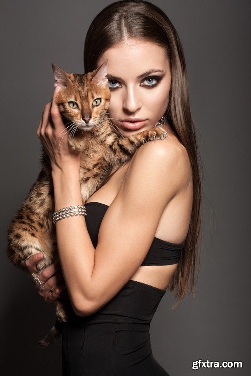 Girl with cat