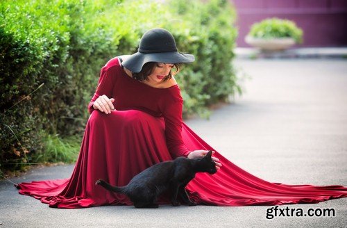 Girl with cat