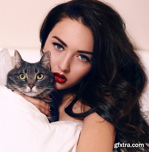 Girl with cat