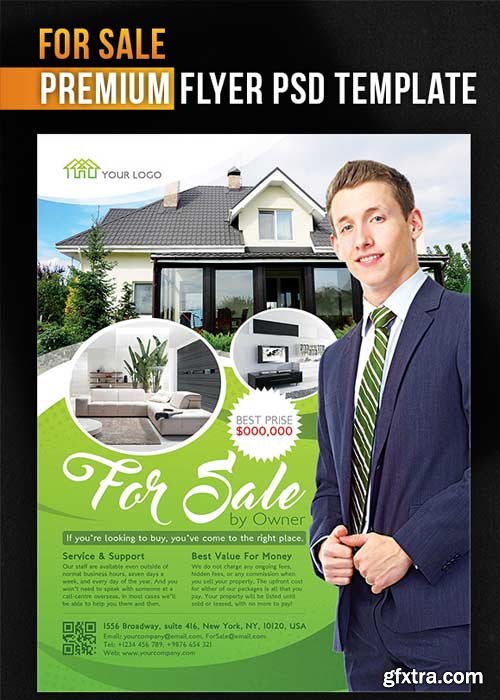 For Sale Flyer PSD Template + Facebook Cover