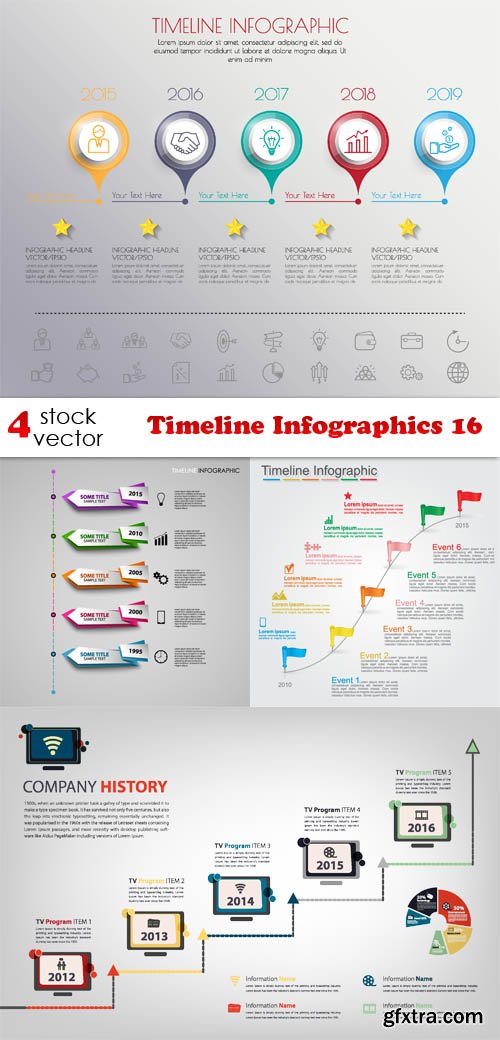 Vectors - Timeline Infographics 16