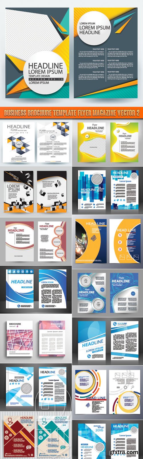 Business brochure template flyer magazine vector 2