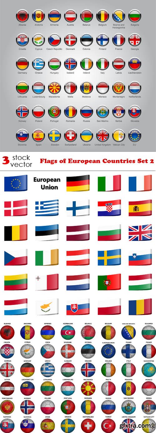 Vectors - Flags of European Countries Set 2