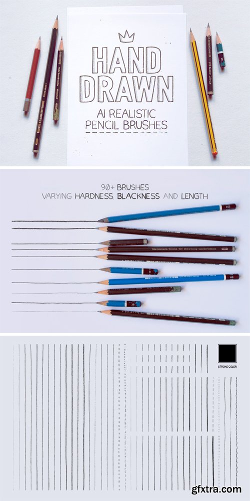 CM 258260 - Illustrator Realistic Pencil Brushes