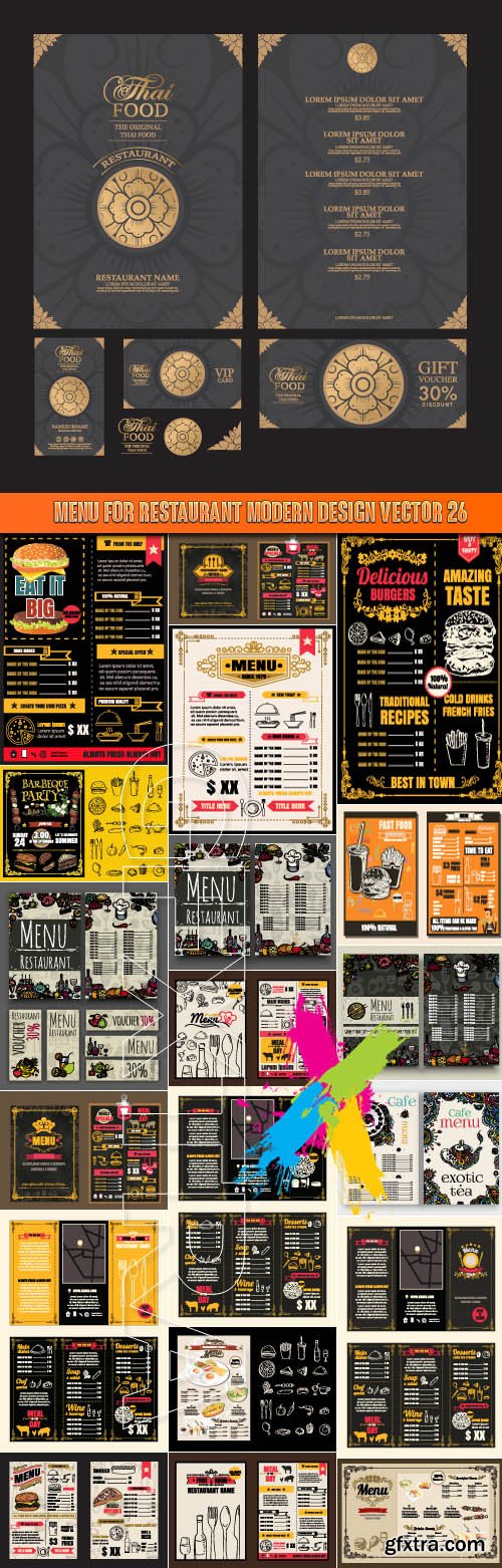 Menu for restaurant modern design vector 26