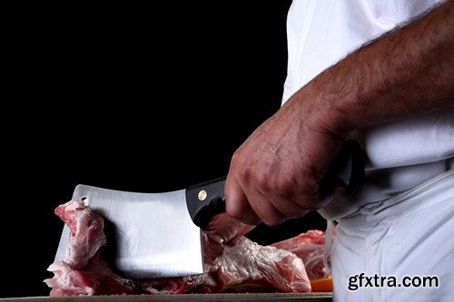 Collection of butcher cutting meat 25 HQ Jpeg