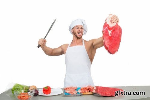 Collection of butcher cutting meat 25 HQ Jpeg