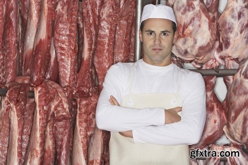 Collection of butcher cutting meat 25 HQ Jpeg