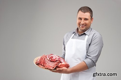 Collection of butcher cutting meat 25 HQ Jpeg