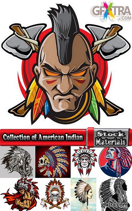 Collection of American Indian prints on t-shirt vector image 25 EPS