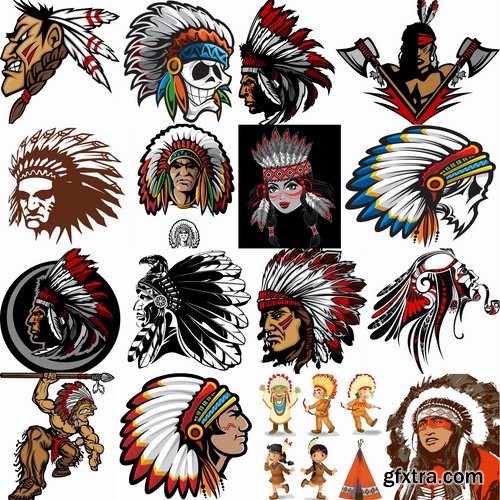 American Indian prints on t-shirt vector image 25xEPS » GFxtra