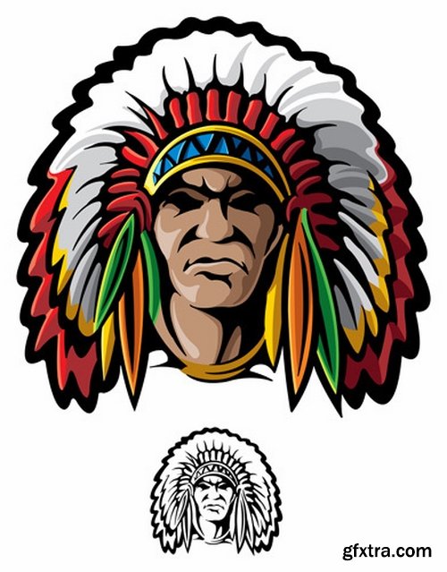 Collection of American Indian prints on t-shirt vector image 25 EPS