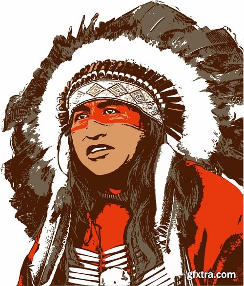 Collection of American Indian prints on t-shirt vector image 25 EPS