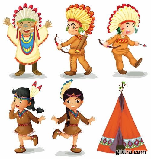 Collection of American Indian prints on t-shirt vector image 25 EPS