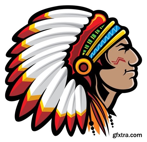 Collection of American Indian prints on t-shirt vector image 25 EPS