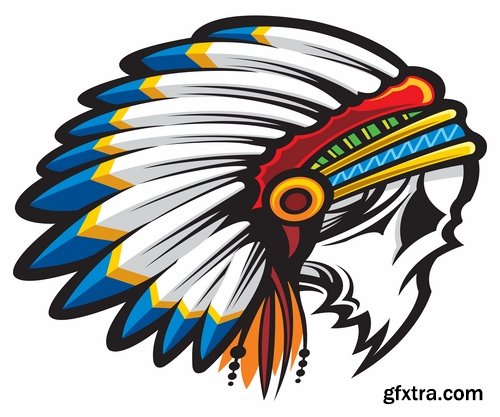 Collection of American Indian prints on t-shirt vector image 25 EPS