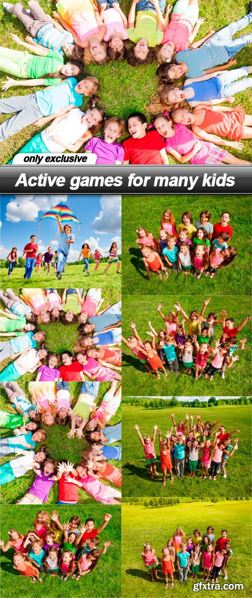 Active games for many kids - 8 UHQ JPEG