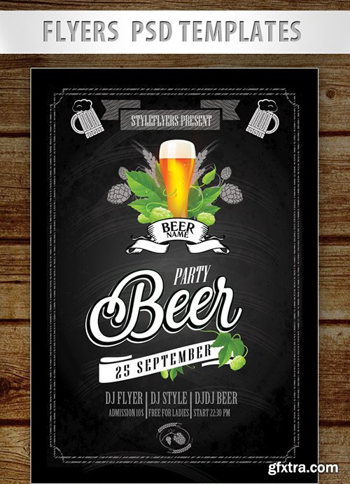 Beer Fest Flyer PSD Template + Facebook Cover