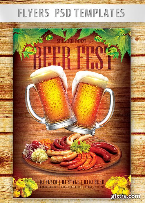 Beer Fest Flyer PSD Template + Facebook Cover