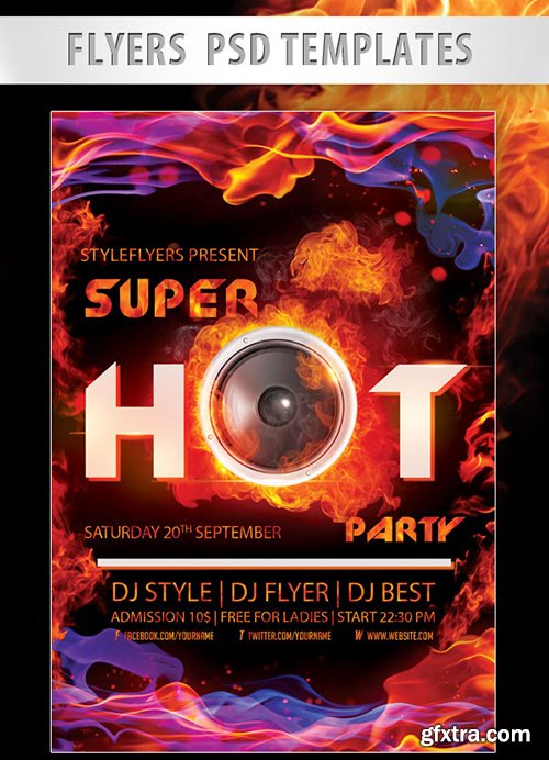Super Hot Night Flyer PSD Template + Facebook Cover