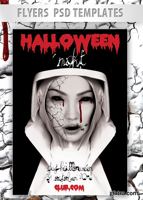 Halloween Night Flyer PSD Template + Facebook Cover