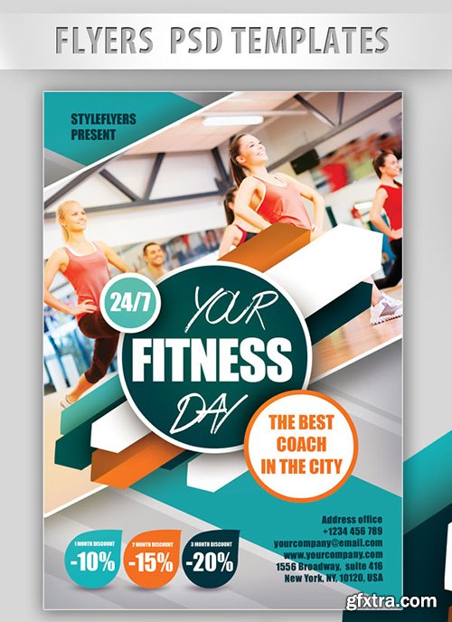 Your Fitness Day! Flyer PSD Template + Facebook Cover