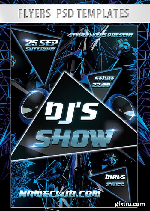 Dj’s Show Flyer PSD Template + Facebook Cover