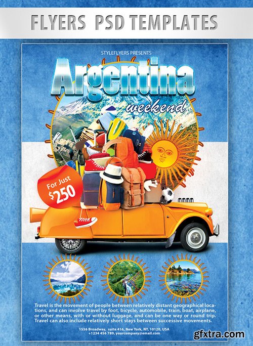 Argentina Weekend Flyer PSD Template + Facebook Cover