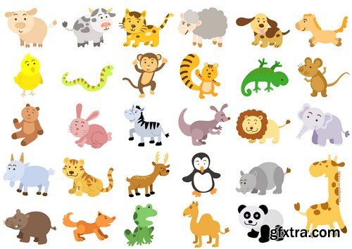 cartoon animal set 11X EPS