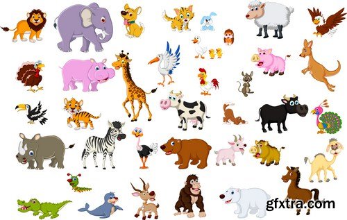 cartoon animal set 11X EPS