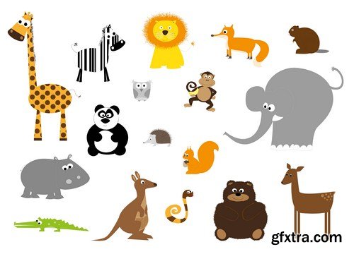 cartoon animal set 11X EPS