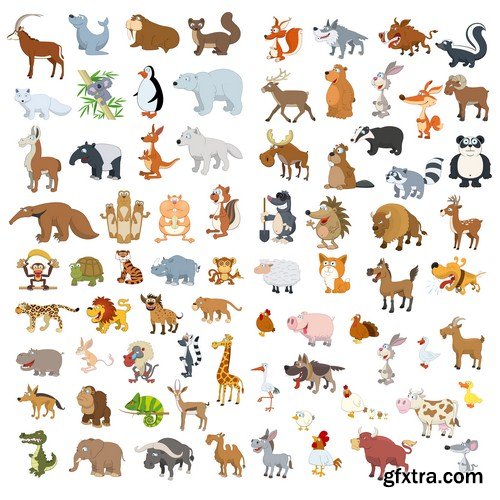 cartoon animal set 11X EPS