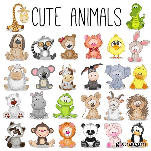 cartoon animal set 11X EPS