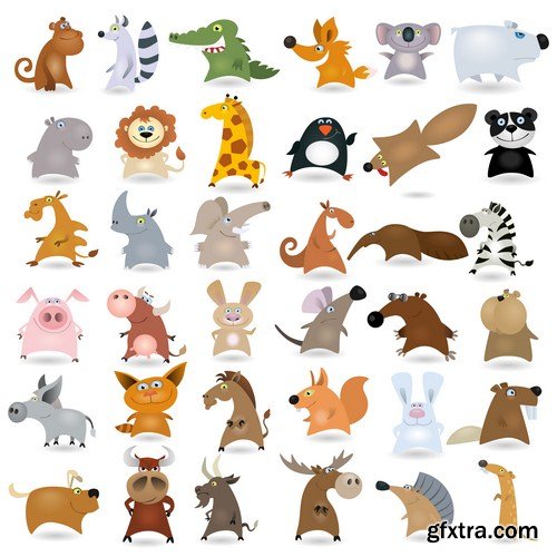 cartoon animal set 11X EPS