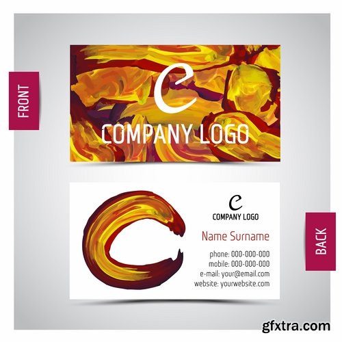 Collection of vector image flyer banner brochure business card 18-25 Eps