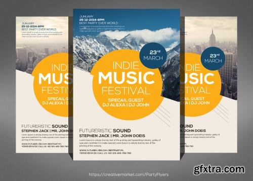 CreativeMarket Music Festival DJ Flyer Template 581653