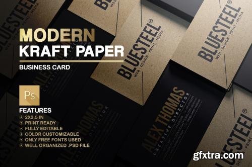 CreativeMarket Modern Kraft Paper Business Card 586242