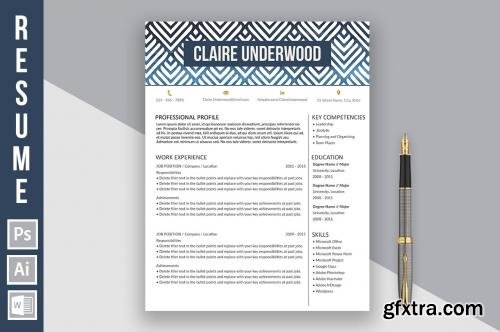 CreativeMarket Resume Template Claire Underwood 582476