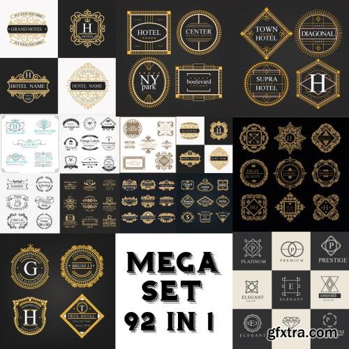 CreativeMarket Set Luxury Logos template 92 in 1 582663