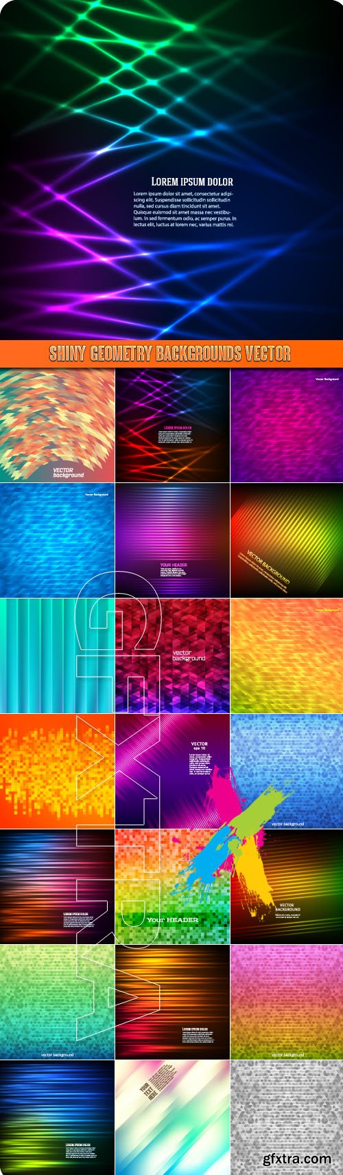 Shiny geometry backgrounds vector