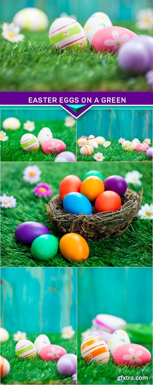 Easter eggs on a green 6x JPEG