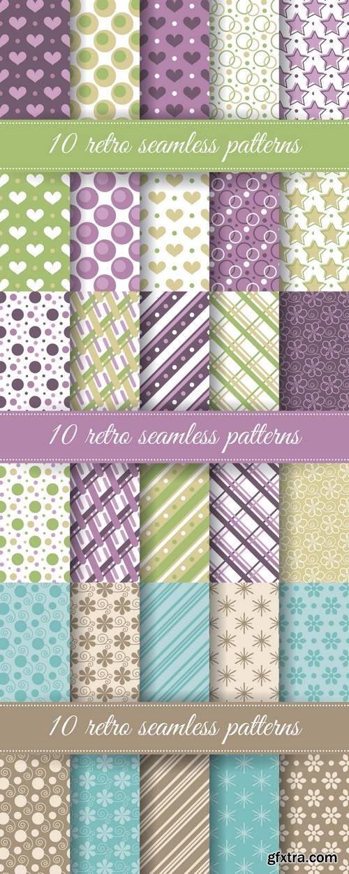 30 Retro Seamless Patterns for Greeting Card, Invitation, Wrapping