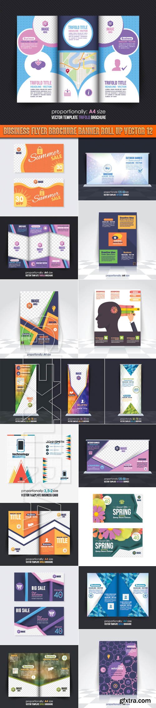 Business flyer brochure banner roll up vector 12