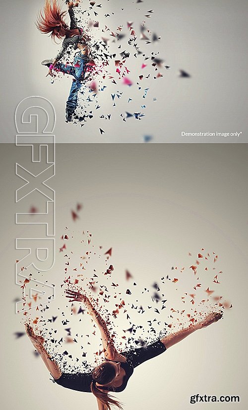 GraphicRiver - 3D Polygon Shatter Photoshop Action