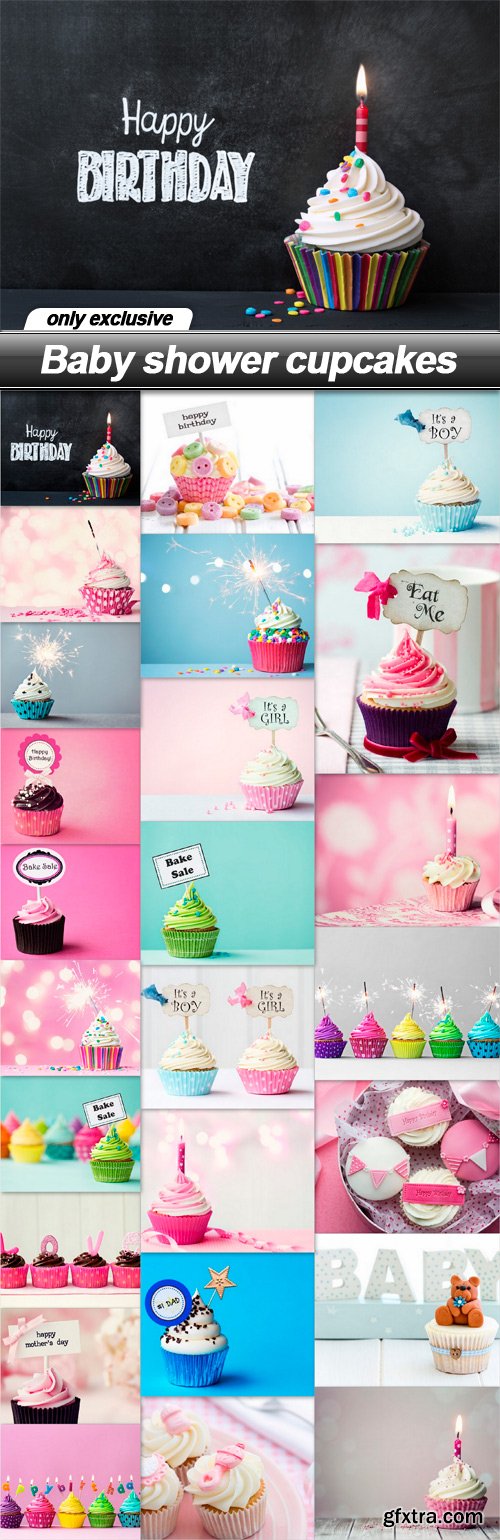 Baby shower cupcakes - 25 UHQ JPEG