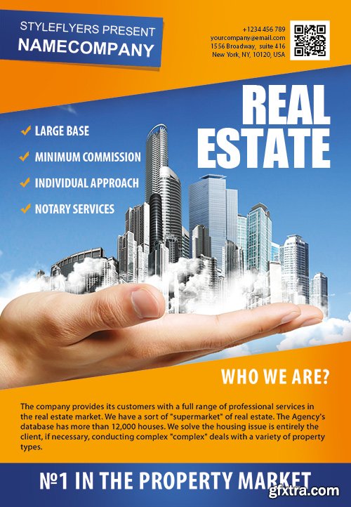 Real Estate PSD Flyer Template + Facebook Cover