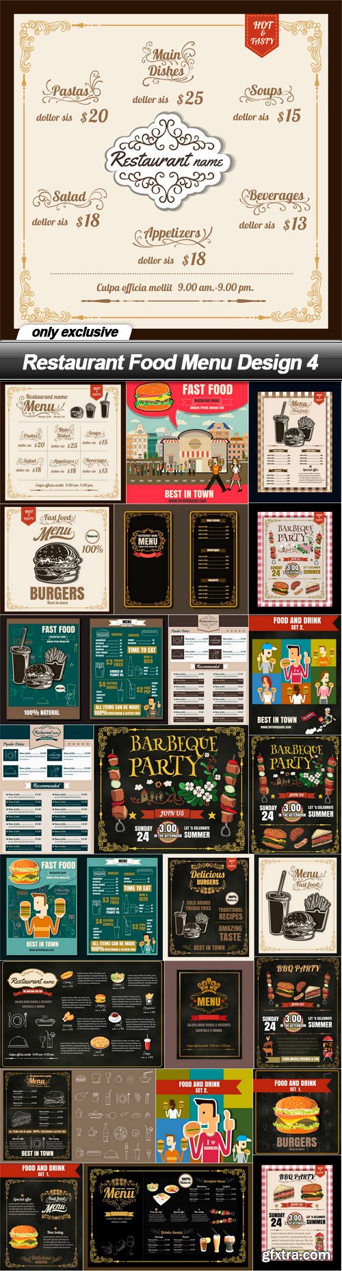 Restaurant Food Menu Design 4 - 25 EPS