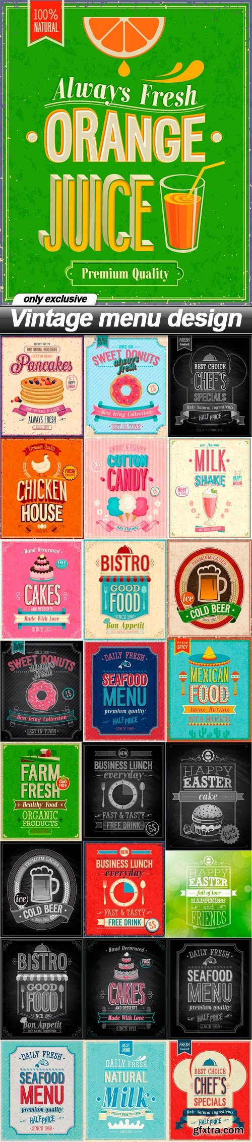 Vintage menu design - 25 EPS